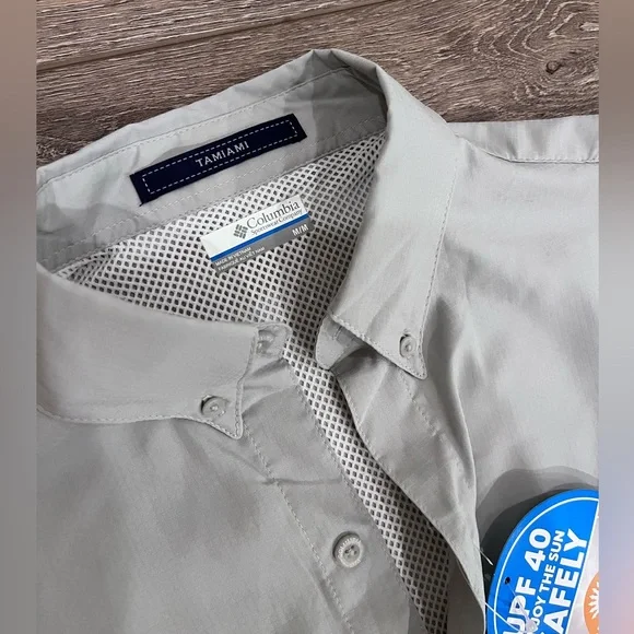 NWT Men’s Columbia PFG UV Tamiami II LS Shirt - Cool Grey - M - Picture 3 of 5